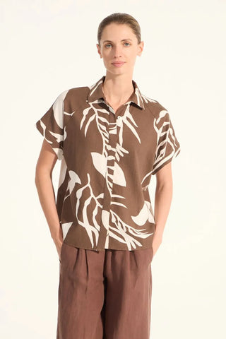 Camisa Portsaid Lino Print Leaver